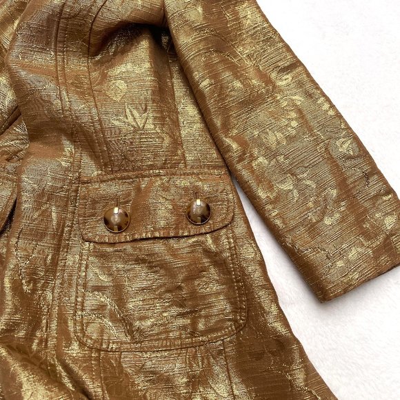 Auc Dolce Gabbana Gold Brocade Floral Coat IT 38 - Picture 11 of 16